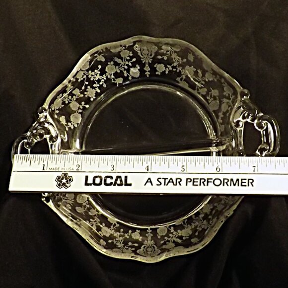 VTG Cambridge Glass Rose Point Etch 2 Part Relish Dish - Picture 4 of 10